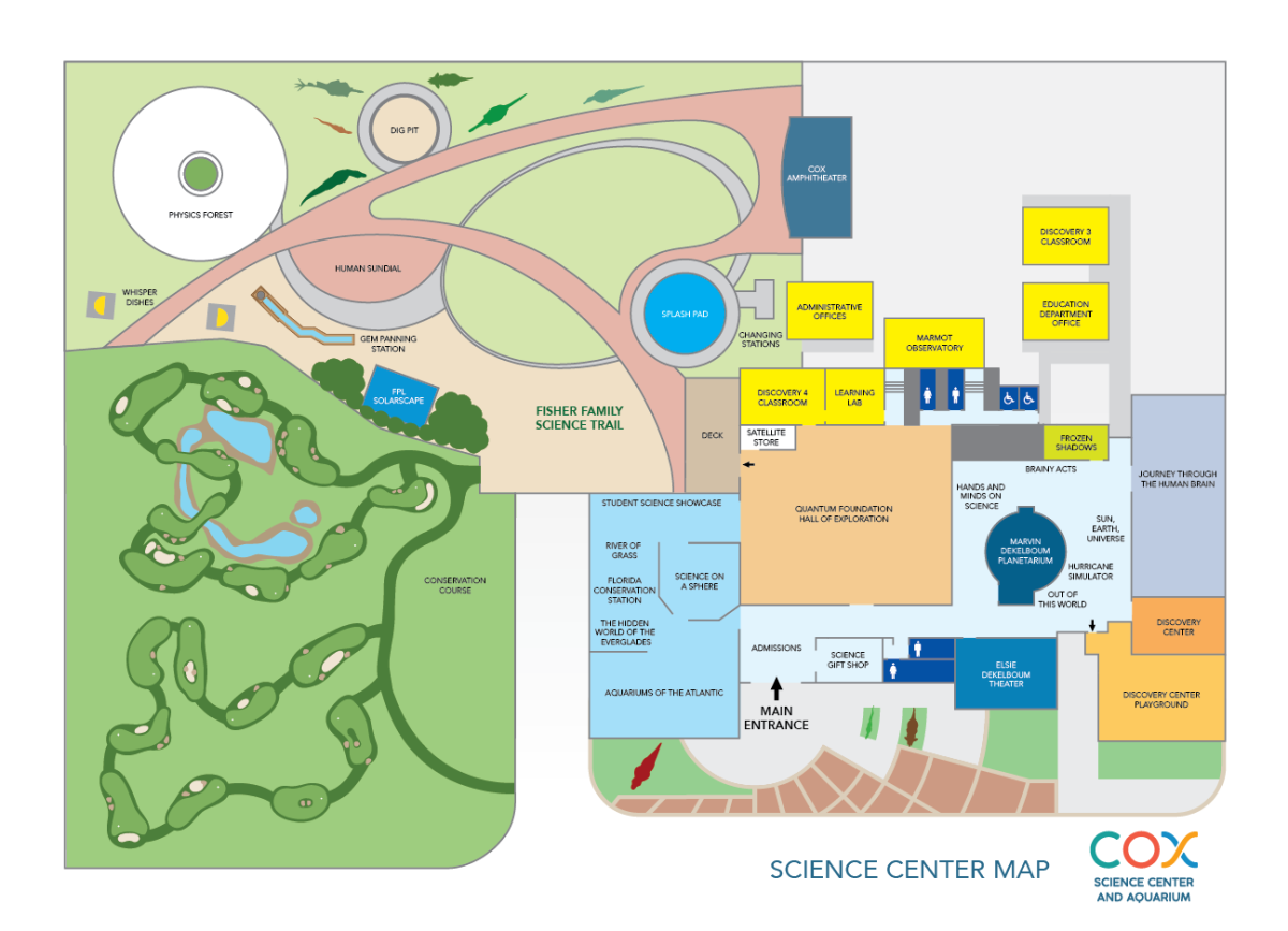 Science Center Map Cox Science Center and Aquarium